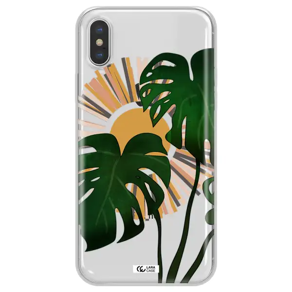 Monstera Leaf Apple iPhone X Clear TPU Case