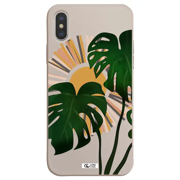 Monstera Leaf Apple iPhone X Silicone Stone Case