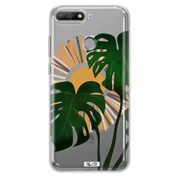 Monstera Leaf Huawei Y6 Prime 2018 Clear TPU Case