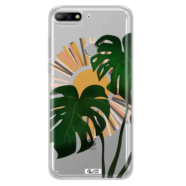 Monstera Leaf Huawei Y7 2018 Clear TPU Case