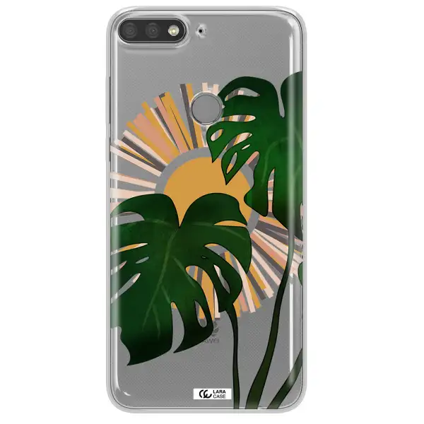 Monstera Leaf Huawei Y7 Prime 2018 Clear TPU Case