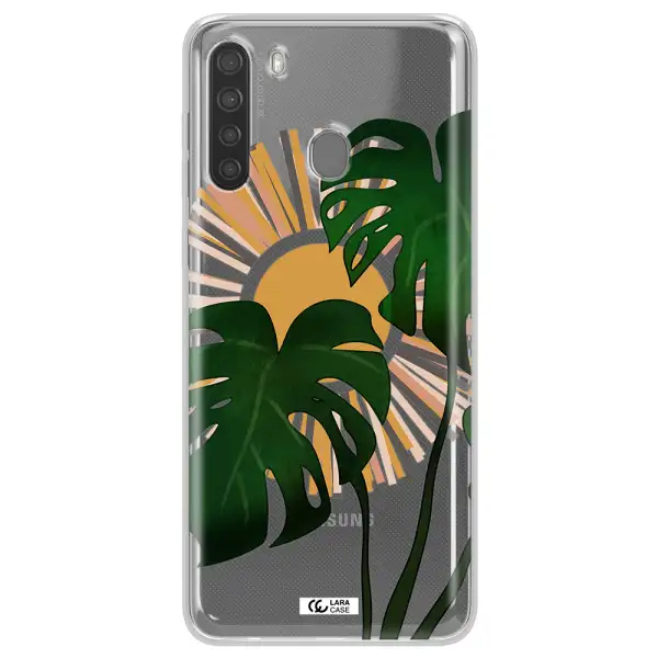 Monstera Leaf Samsung A21 Clear TPU Case
