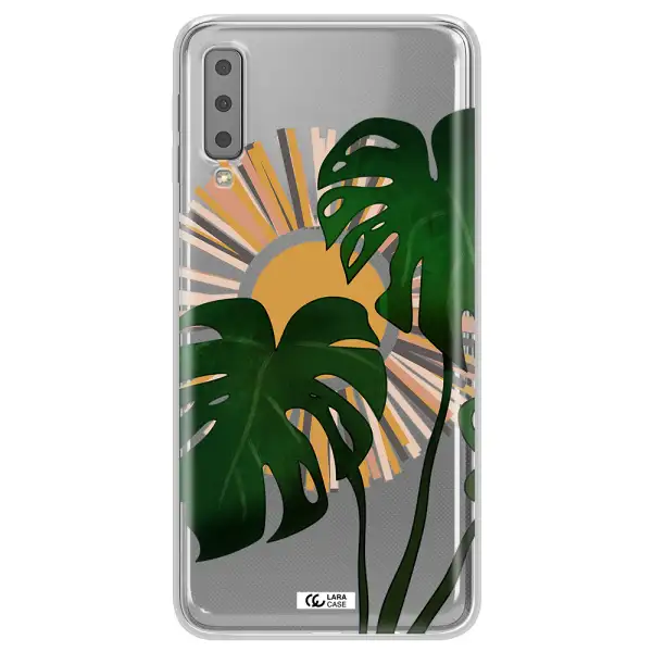 Monstera Leaf Samsung A7 2018 Clear TPU Case