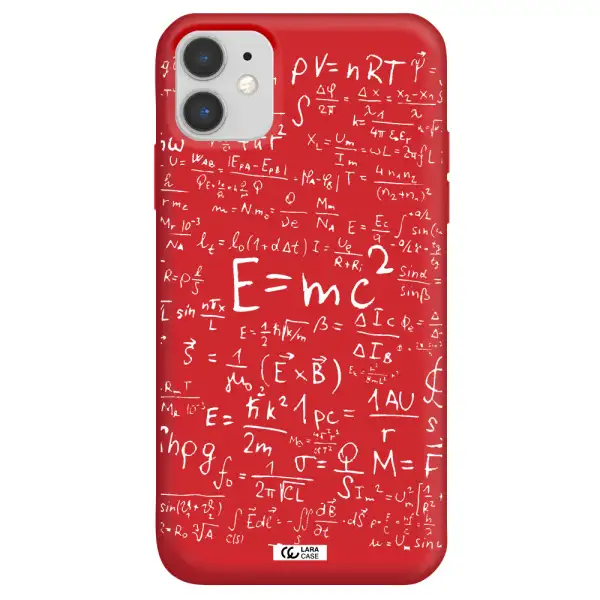 Physics Blackboard Apple iPhone 11 Silicone Imperial Red Case