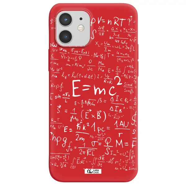 Physics Blackboard Apple iPhone 12 mini Silicone Imperial Red Case