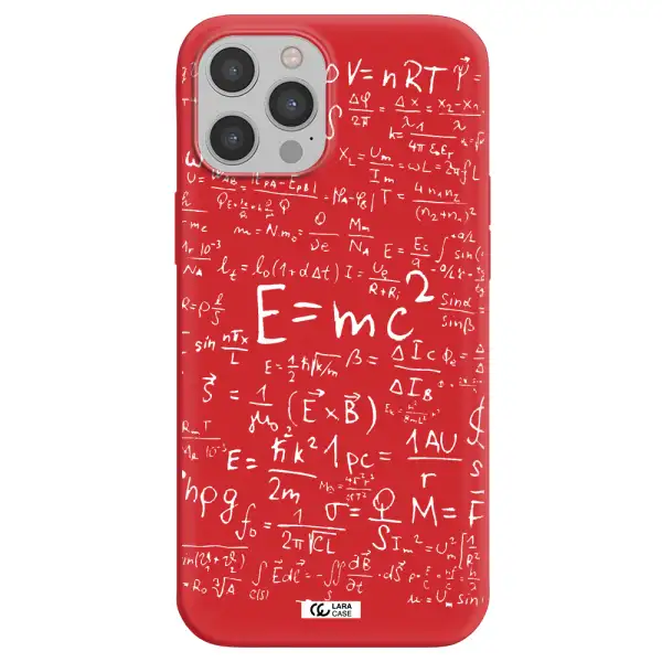 Physics Blackboard Apple iPhone 12 pro Silicone Imperial Red Case