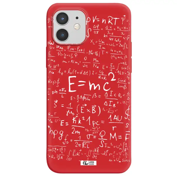 Physics Blackboard Apple iPhone 12 Silicone Imperial Red Case