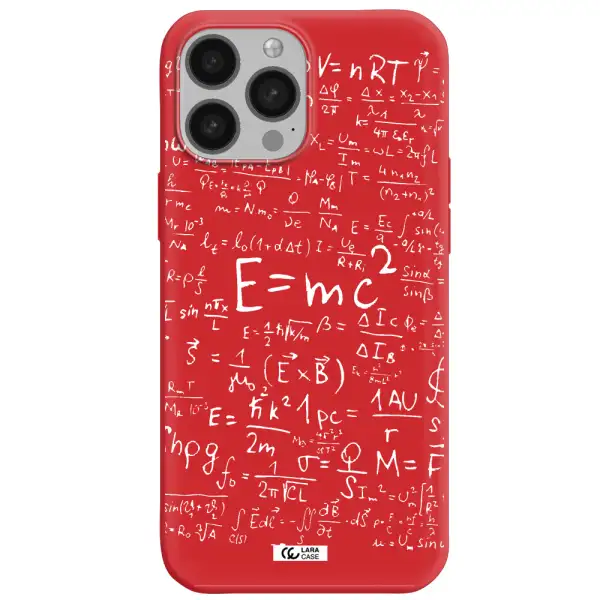Physics Blackboard Apple iPhone 13 Pro Max Silicone Imperial Red Case