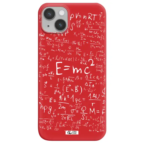 Physics Blackboard Apple iPhone 14 plus Silicone Imperial Red Case