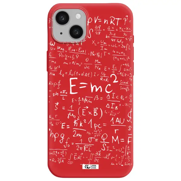 Physics Blackboard Apple iphone 15 plus Silicone Imperial Red Case
