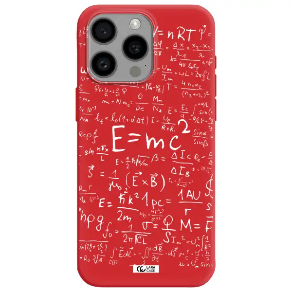 Physics Blackboard Apple Iphone 15 Pro Max Silicone Imperial Red Case
