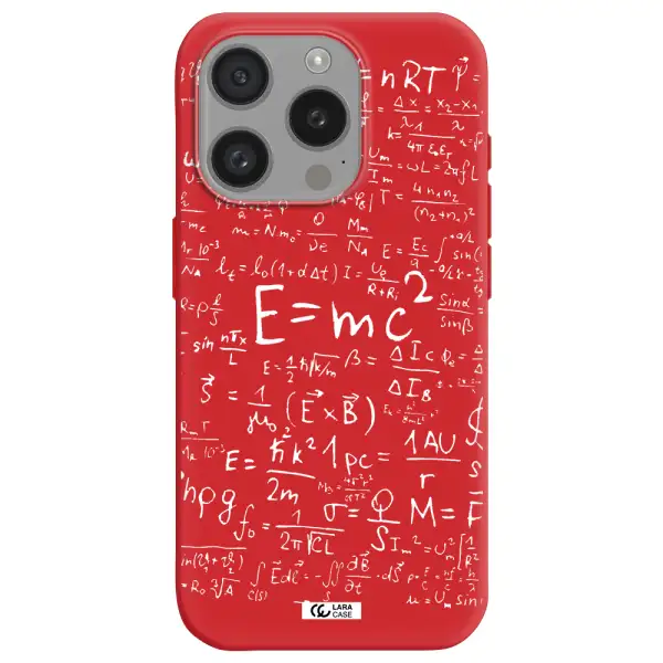 Physics Blackboard Apple Iphone 15 Pro Silicone Imperial Red Case
