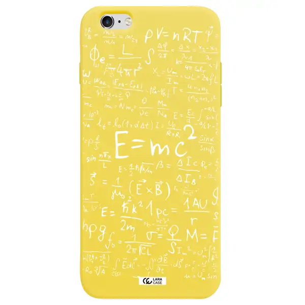 Physics Blackboard Apple iPhone 6 plus Silicone canary yellow Case