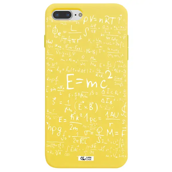 Physics Blackboard Apple iPhone 8 plus Silicone canary yellow Case