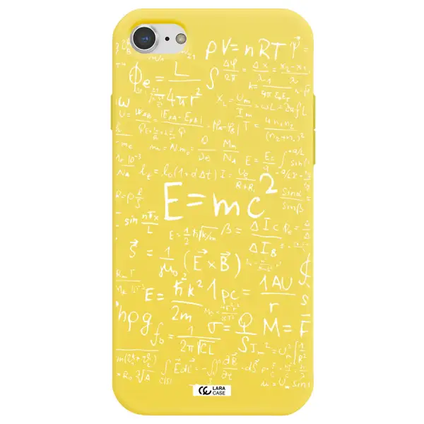 Physics Blackboard Apple iPhone 8 Silicone canary yellow Case