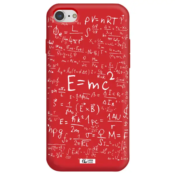 Physics Blackboard Apple iPhone 8 Silicone Imperial Red Case
