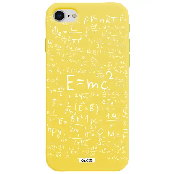 Physics Blackboard Apple iPhone se 2020 Silicone canary yellow Case
