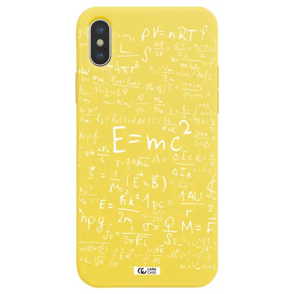 Physics Blackboard Apple iPhone XS Silicone canary yellow Case