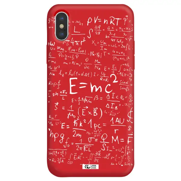 Physics Blackboard Apple iPhone XS Silicone Imperial Red Case