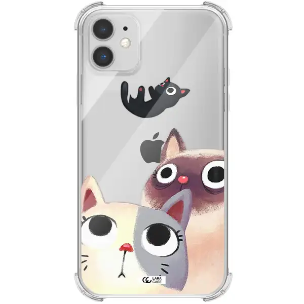 Abstract Grey Flowers Apple iPhone 11 Clear PC Case