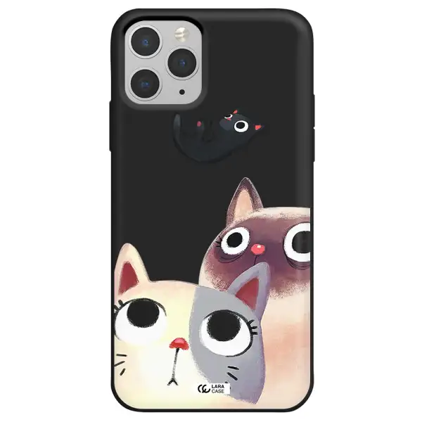 Abstract Grey Flowers Apple iPhone 11 pro max Silicone black Case