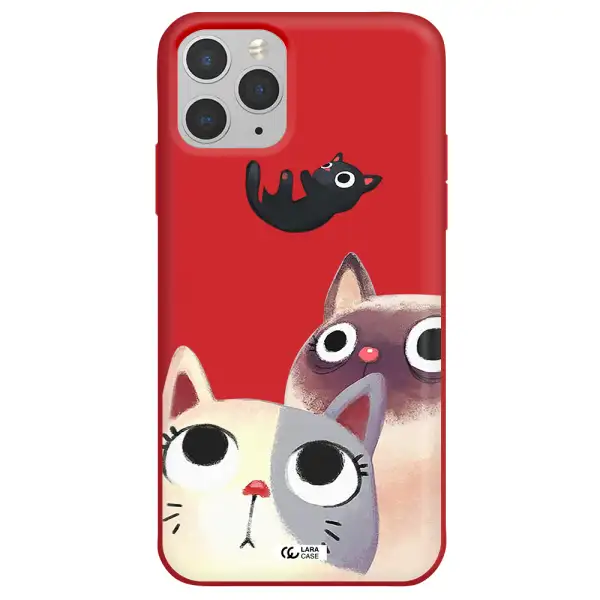 Abstract Grey Flowers Apple iPhone 11 pro Silicone Imperial Red Case