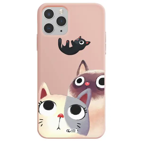 Abstract Grey Flowers Apple iPhone 11 pro Silicone pastel pink Case