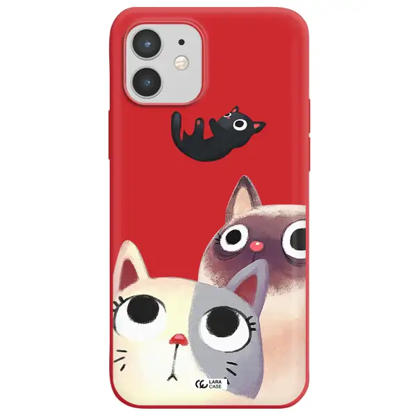 Abstract Grey Flowers Apple iPhone 12 mini Silicone Imperial Red Case