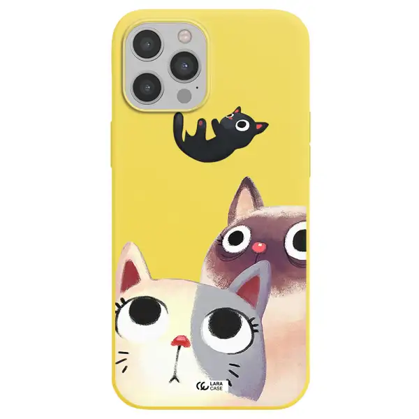 Abstract Grey Flowers Apple iPhone 12 pro max Silicone canary yellow Case