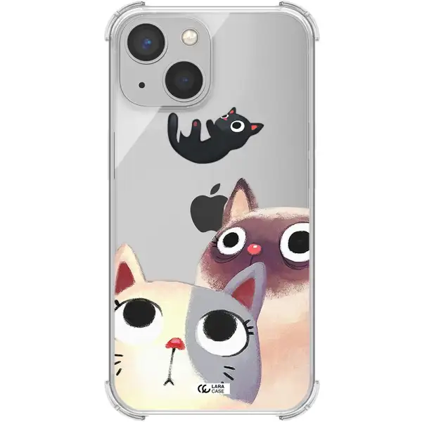 Abstract Grey Flowers Apple iPhone 13 Clear PC Case