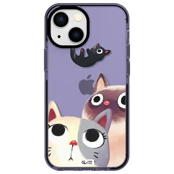 Abstract Grey Flowers Apple iPhone 13 mini impact Lilac Case