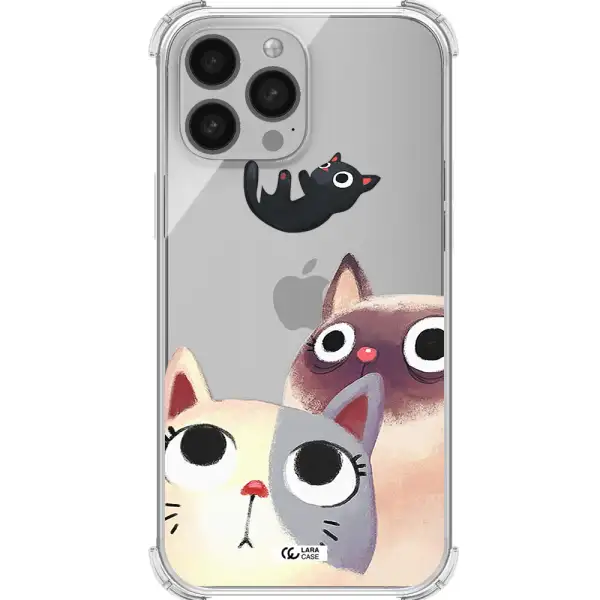 Abstract Grey Flowers Apple iPhone 13 Pro Clear PC Case