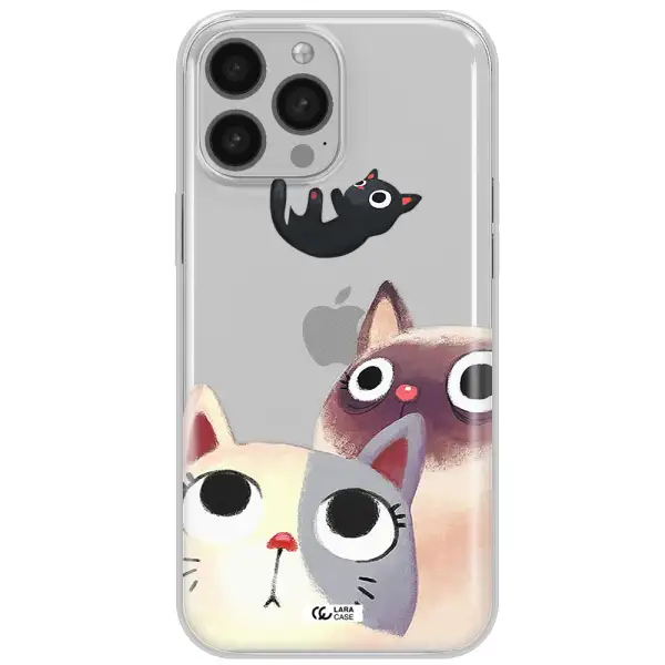 Abstract Grey Flowers Apple iPhone 13 Pro Max Clear TPU Case