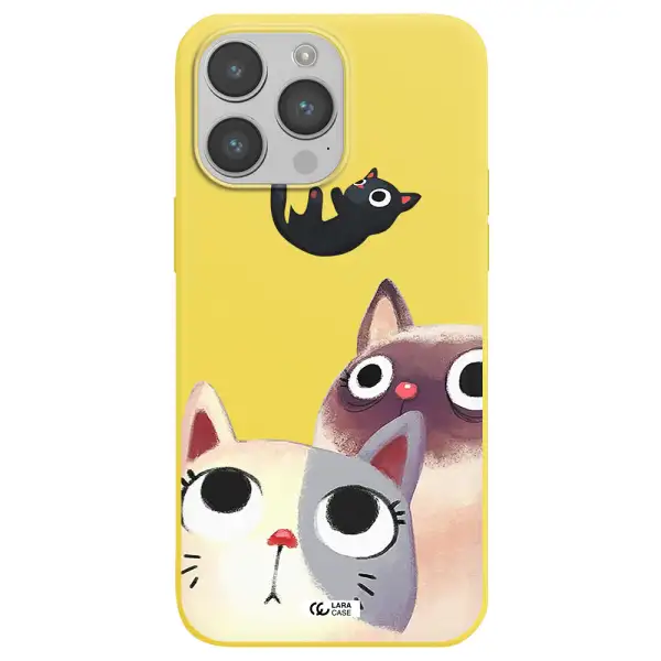 Abstract Grey Flowers Apple iPhone 14 pro max Silicone canary yellow Case