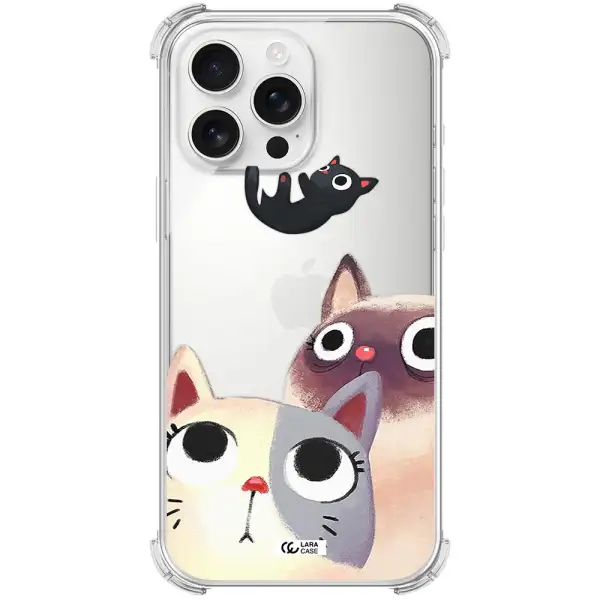 Abstract Grey Flowers Apple Iphone 16 Pro Max Clear Pc Case