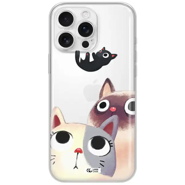 Abstract Grey Flowers Apple Iphone 16 Pro Max Clear Tpu Case