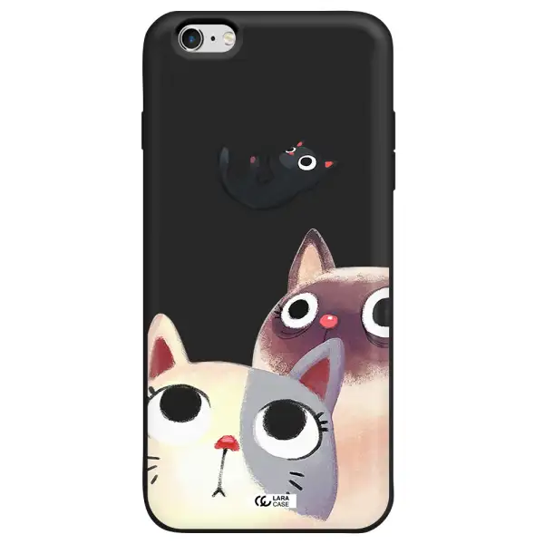 Abstract Grey Flowers Apple iPhone 6S Silicone black Case