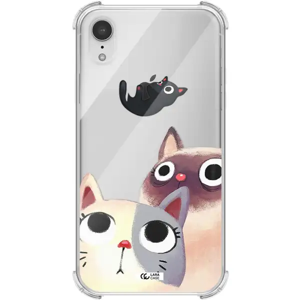 Abstract Grey Flowers Apple iPhone XR Clear PC Case