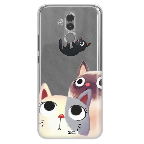 Abstract Grey Flowers Huawei Mate 20 Lite Clear TPU Case