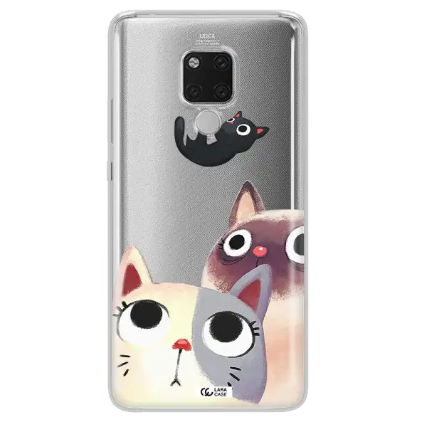 Abstract Grey Flowers Huawei Mate 20X Clear TPU Case