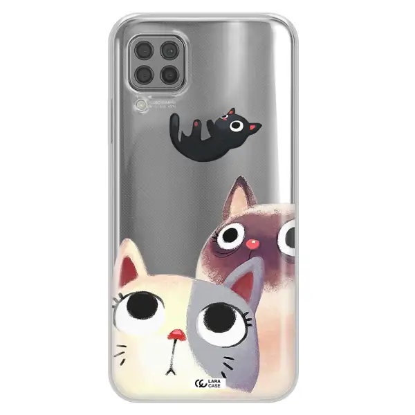 Abstract Grey Flowers Huawei P40 Lite Clear TPU Case