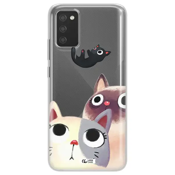 Abstract Grey Flowers Samsung A02S Clear TPU Case