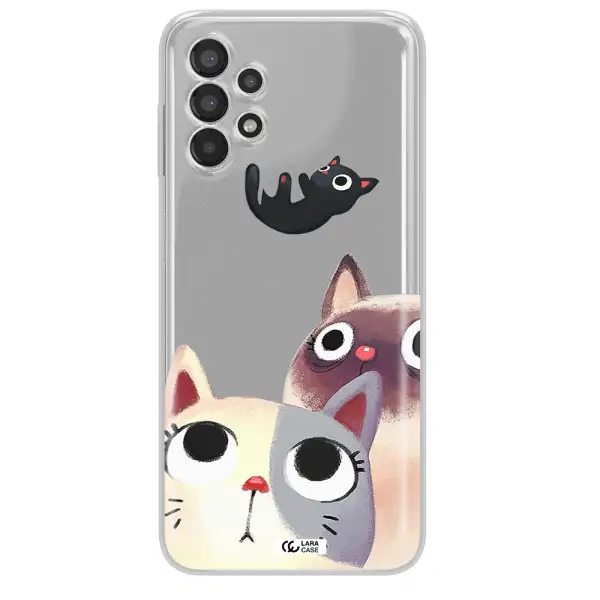 Abstract Grey Flowers Samsung A13 Clear TPU Case