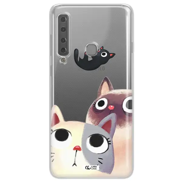 Abstract Grey Flowers Samsung A9 2018 Clear TPU Case