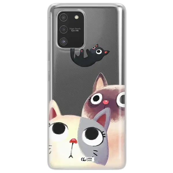 Abstract Grey Flowers Samsung S10 Lite Clear TPU Case