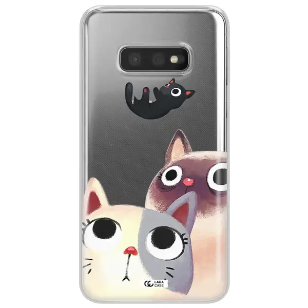 Abstract Grey Flowers Samsung S10e Clear TPU Case