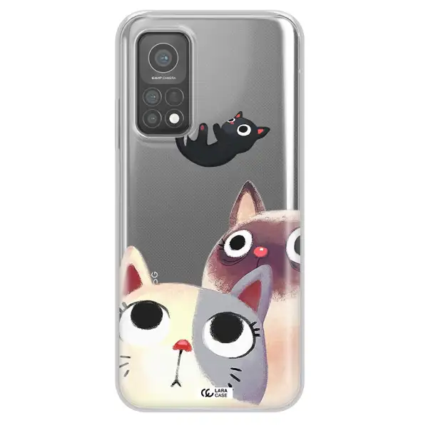 Abstract Grey Flowers Xiaomi Mi 10 T Pro Clear TPU Case