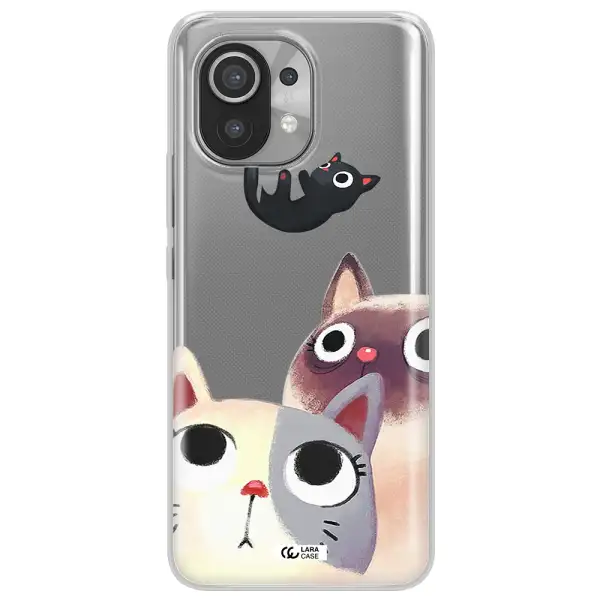 Abstract Grey Flowers Xiaomi Mi 11 Clear TPU Case