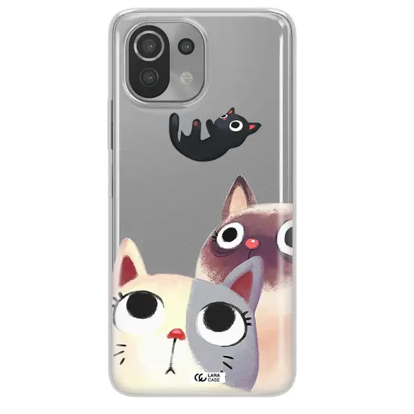 Abstract Grey Flowers Xiaomi Mi 11 Lite Clear TPU Case