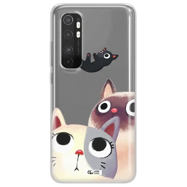 Abstract Grey Flowers Xiaomi Mi Note 10 Lite Clear TPU Case